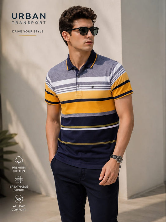 Urban Classic Striped Polo T-Shirt